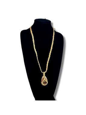 FREE PEOPLE | Boho Natural Stone & Twine Braided Adjustable Cord Necklace | NWT